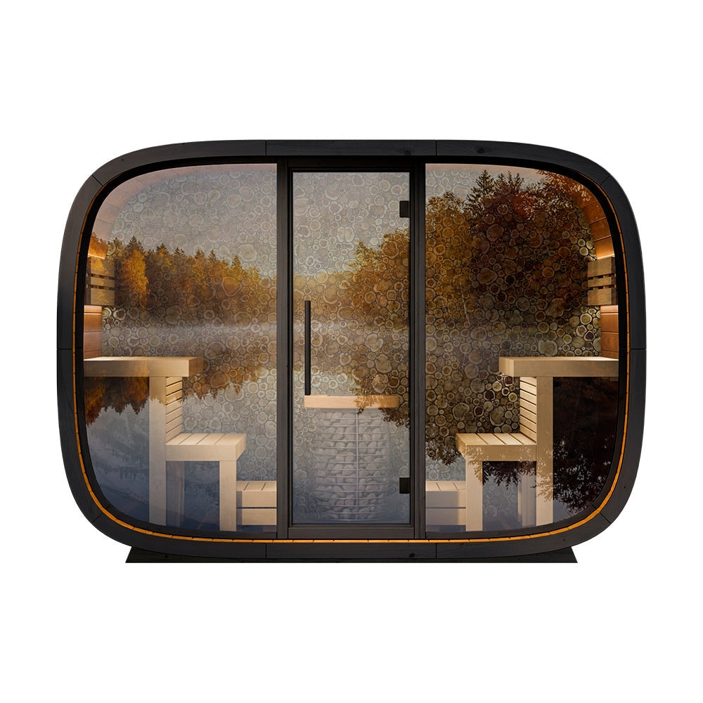 Leil Saunas Sauna Leil Round Cube Single Outdoor Sauna 6-8 Person
