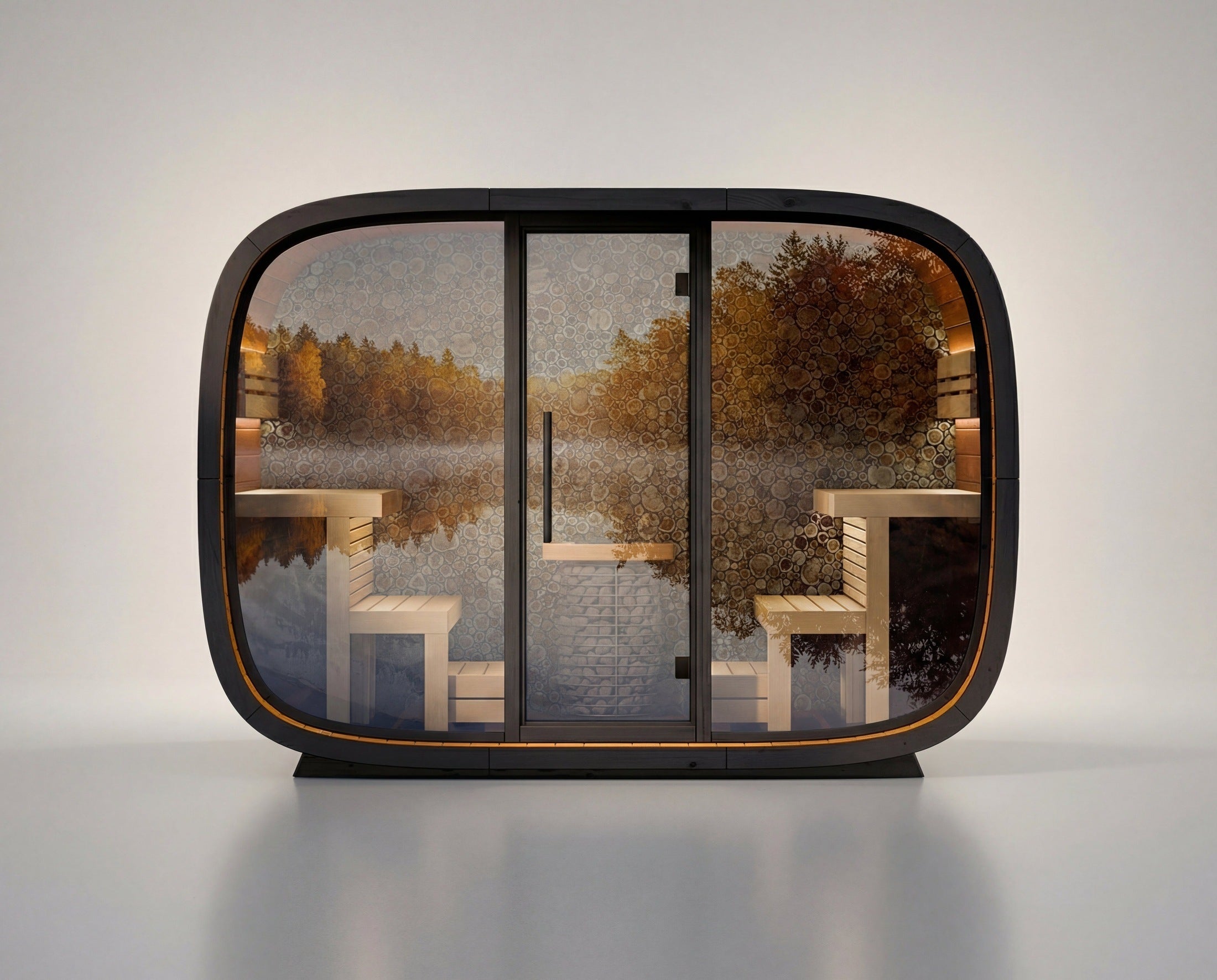 Leil Saunas Sauna Leil Round Cube Single Outdoor Sauna 6-8 Person