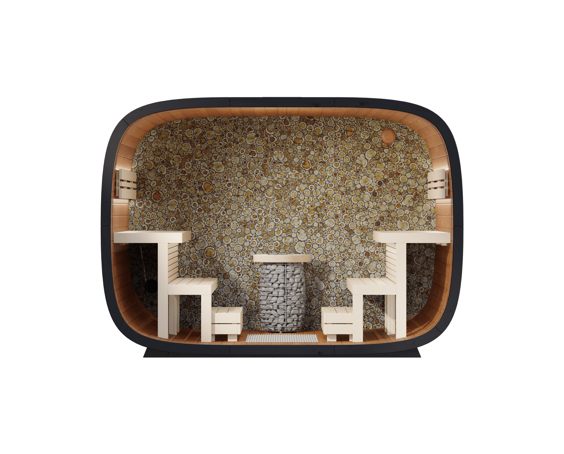 Leil Saunas Sauna Leil Round Cube Single Outdoor Sauna 6-8 Person