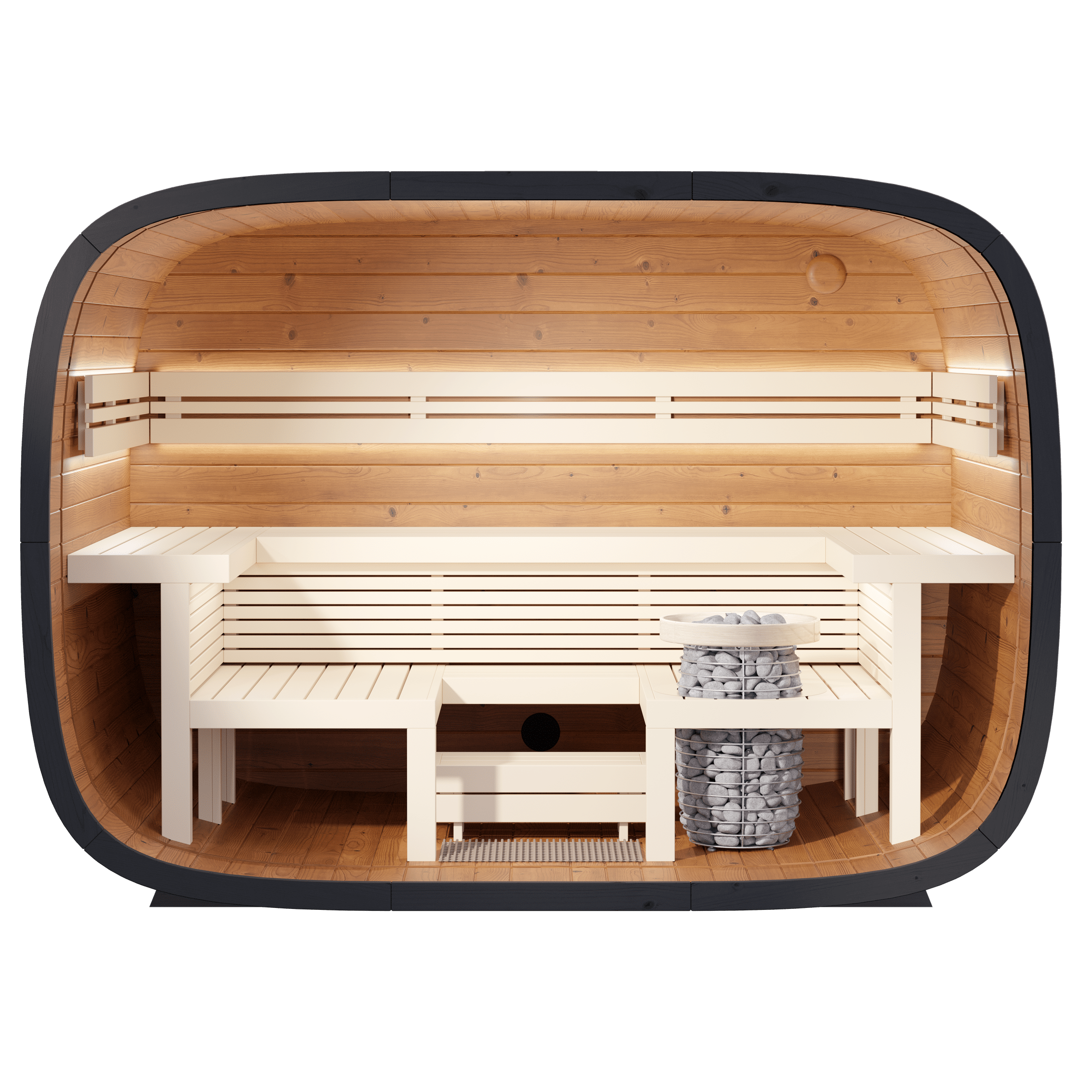 Leil Saunas Sauna Standard Wall Leil Round Cube Relax Outdoor Sauna 6 Person