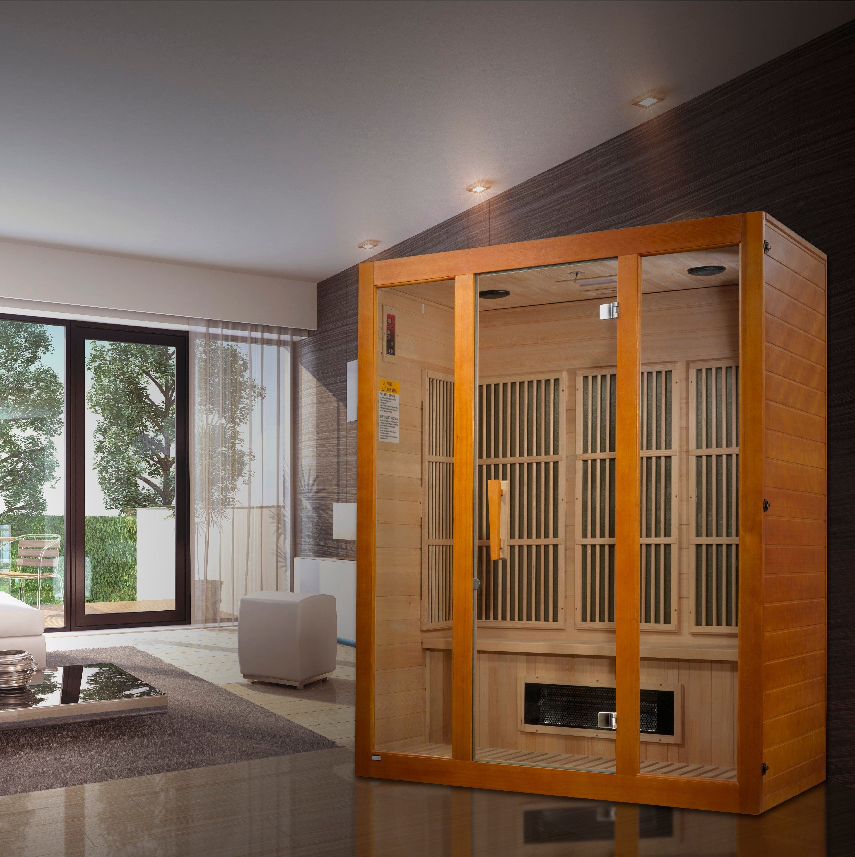 Maxxus Saunas Maxxus "Alpine" Dual Tech 3-Person Low EMF FAR Infrared Sauna Canadian Hemlock MX-J306-02S