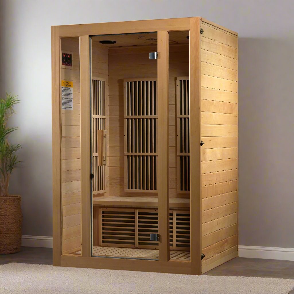 Maxxus Saunas Sauna Maxxus 2-Person Seattle Near Zero EMF (Under 2MG) FAR Infrared Sauna Canadian Hemlock MX-J206-01-ZF