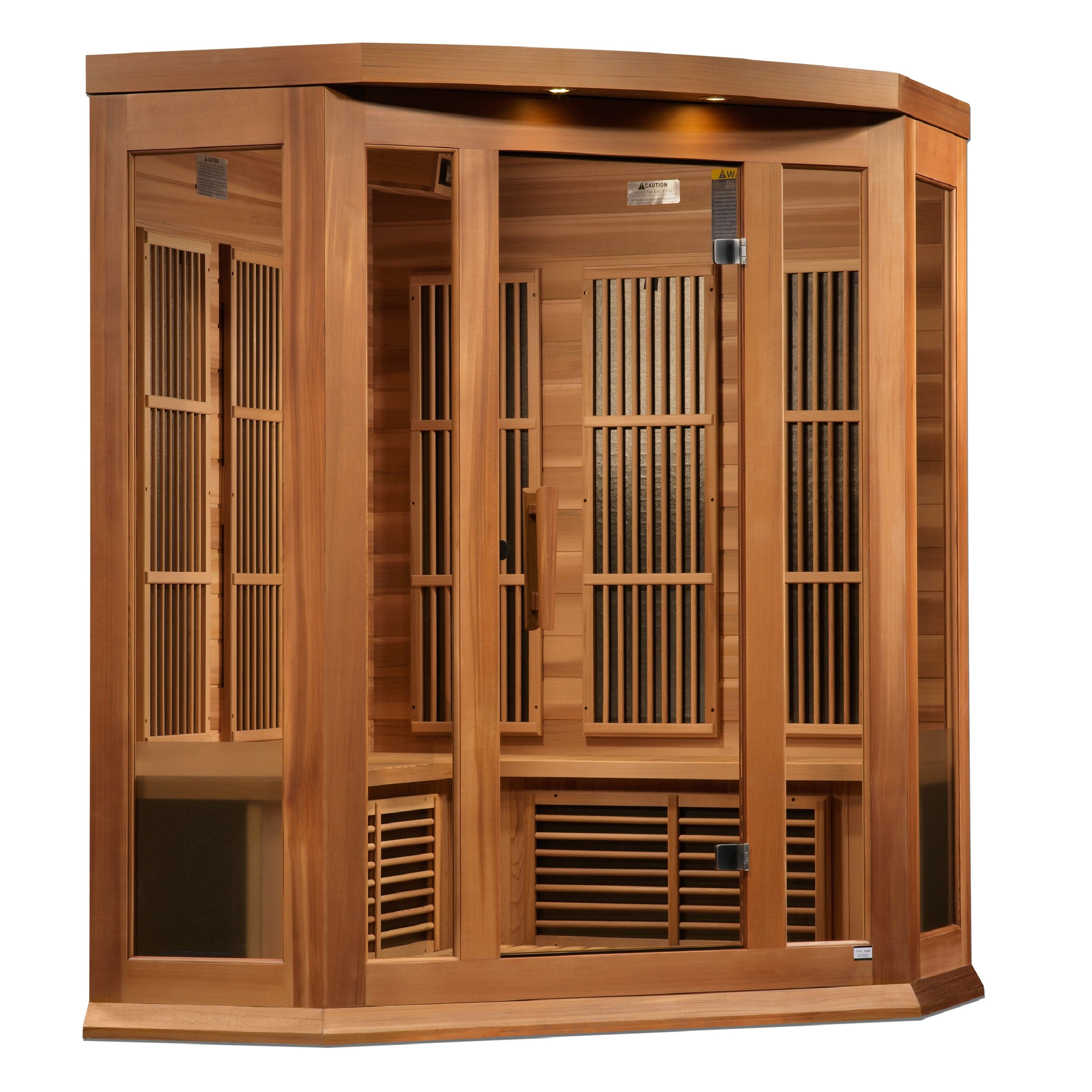 Maxxus Saunas Sauna Maxxus 3-Person Corner Near Zero EMF FAR Infrared Sauna Canadian Red Cedar MX-K356-01-ZF CED