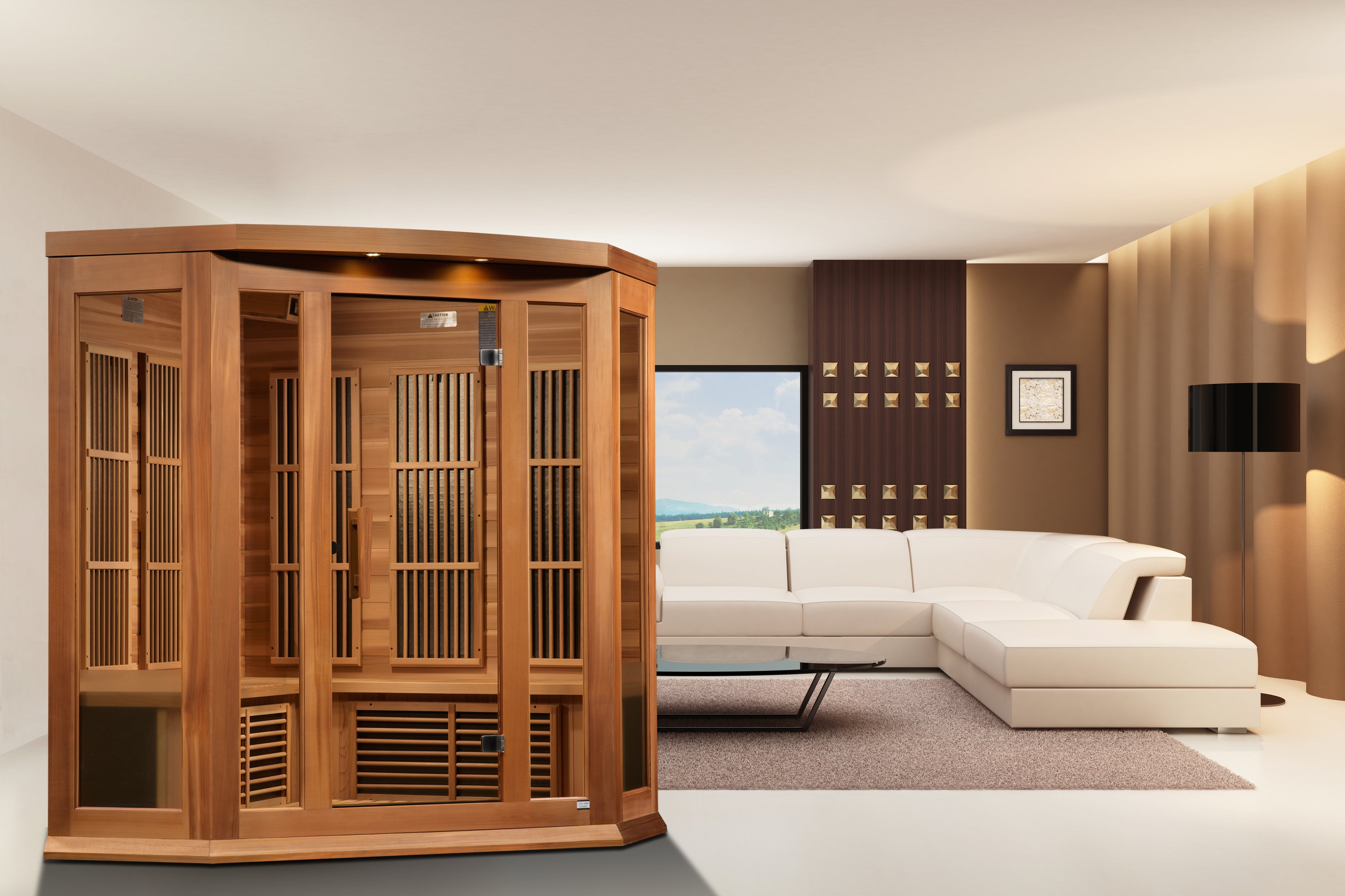Maxxus Saunas Sauna Maxxus 3-Person Low EMF FAR Infrared Sauna Canadian Red Cedar MX-K356-01 CED