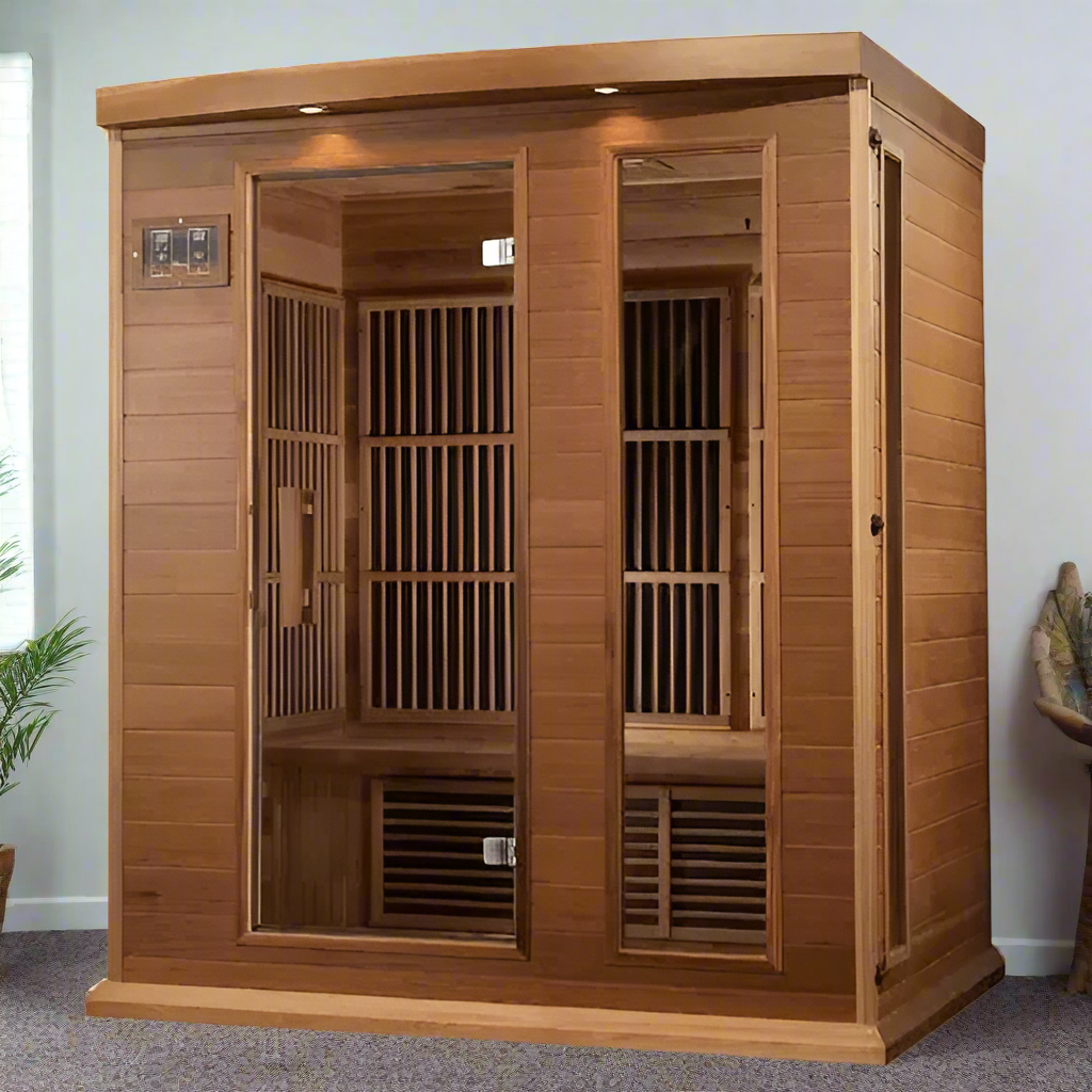 Maxxus Saunas Sauna Maxxus 3-Person "Montilemar Edition" Near Zero EMF FAR Infrared Sauna Canadian Red Cedar MX-K306-01-ZF CED