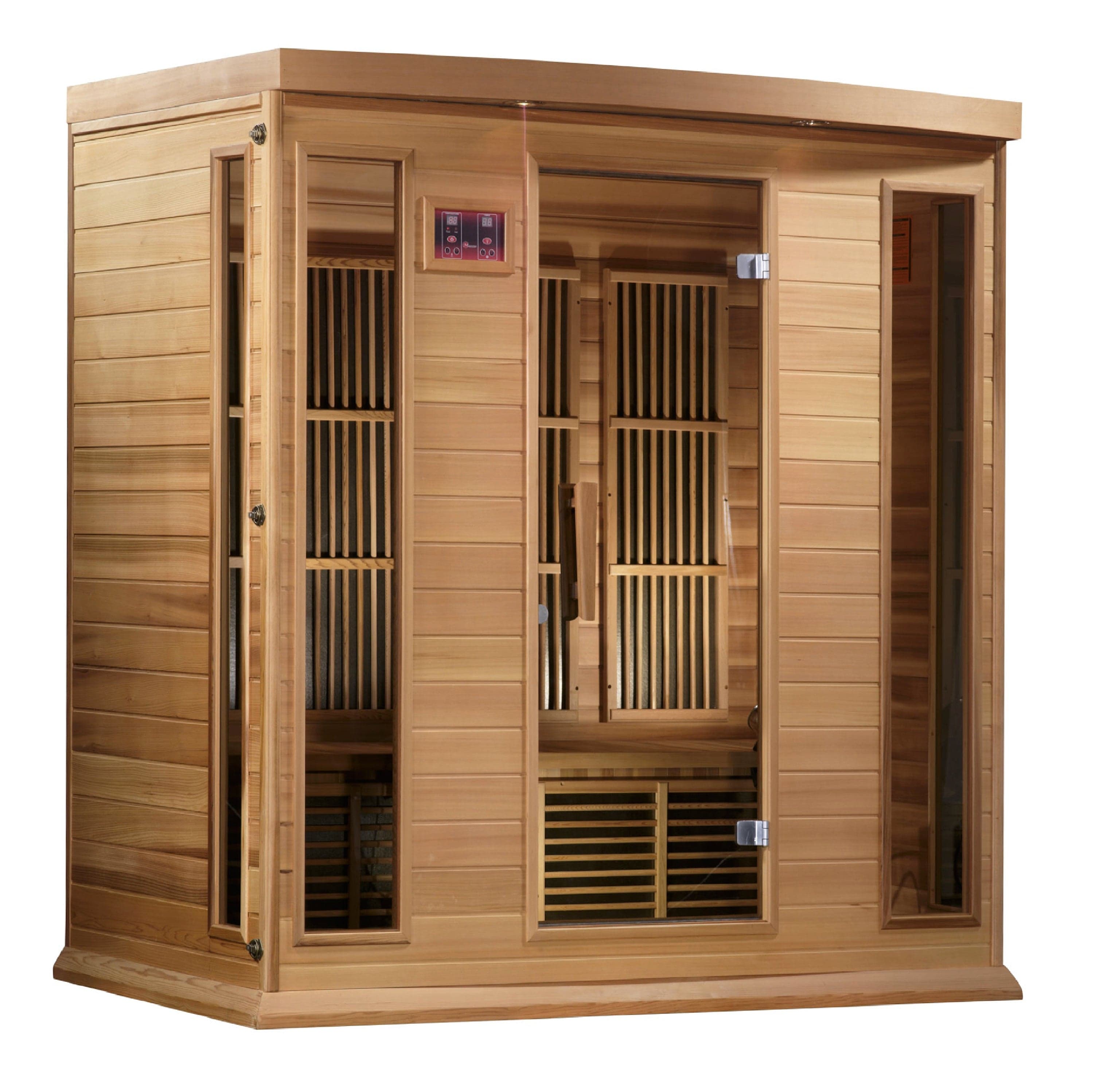 Maxxus Saunas Sauna Maxxus 4-Person Low EMF FAR Infrared Sauna Canadian Red Cedar MX-K406-01 CED