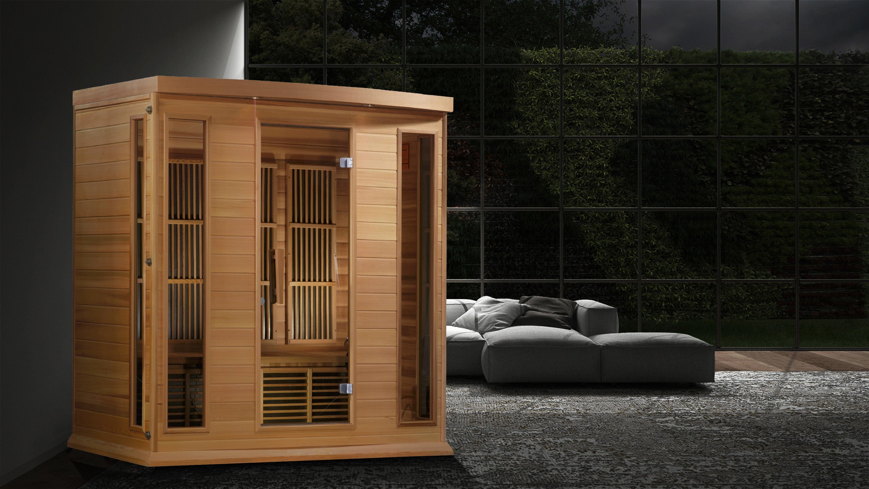 Maxxus Saunas Sauna Maxxus 4-Person Low EMF FAR Infrared Sauna Canadian Red Cedar MX-K406-01 CED