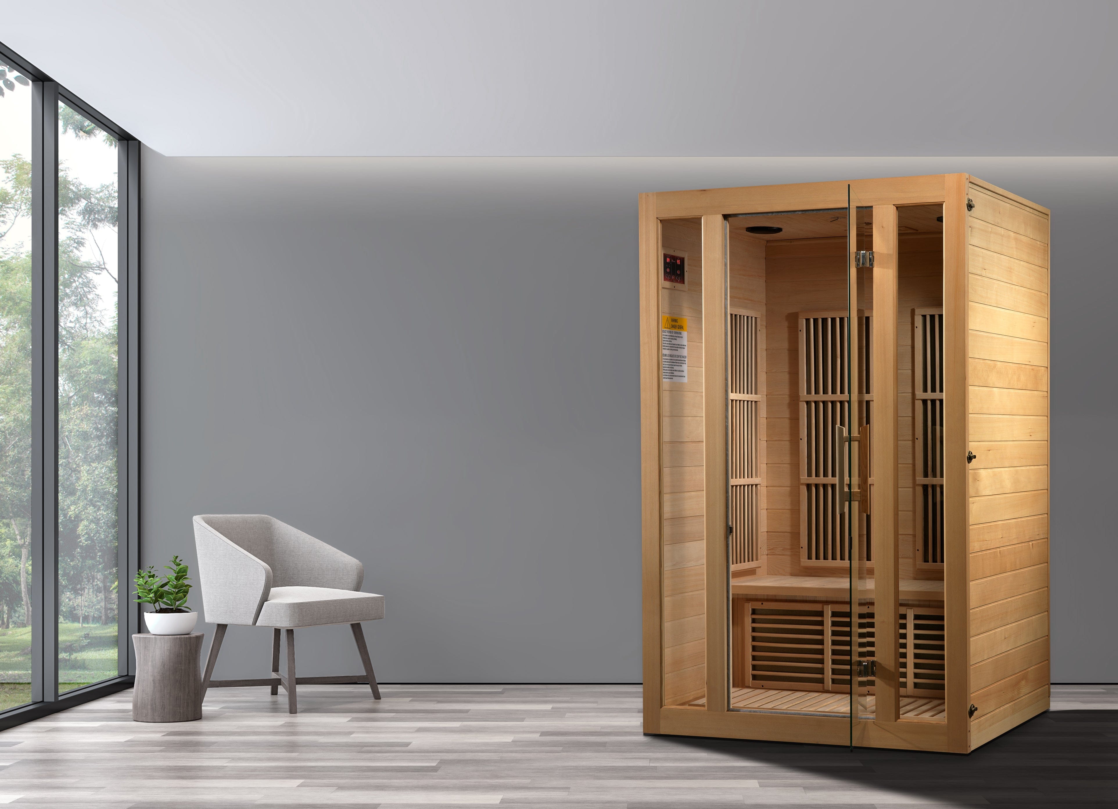 Maxxus Saunas Sauna Maxxus "Seattle" 2-Person Low EMF FAR Infrared Sauna Canadian Hemlock MX-J206-01