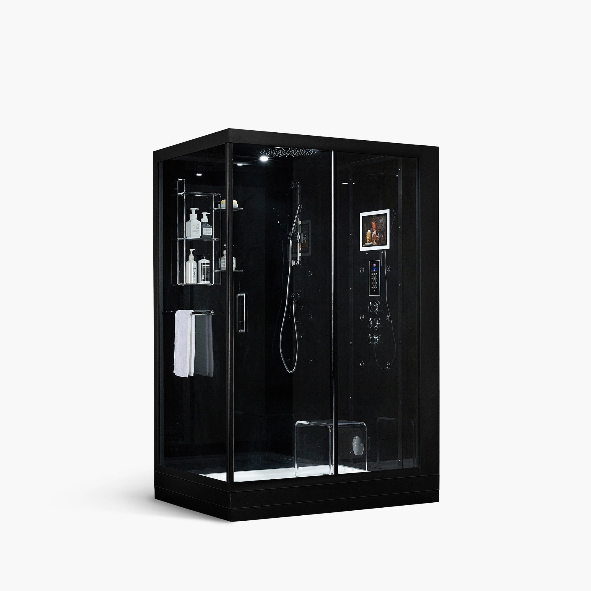 Maya Bath Steam Shower Black / Right Maya Bath-Platinum Anzio Freestanding Steam Shower