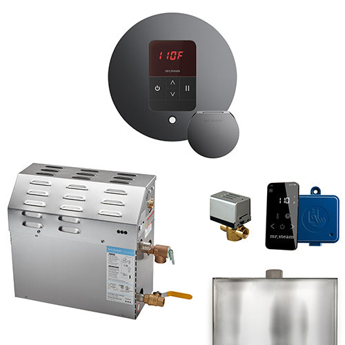 Mr. Steam 240V/ 1PH (Home Use) / Round / Brilliant Black Mr. Steam MS iTempo 5kW Steam Generator Package w/ Accessories