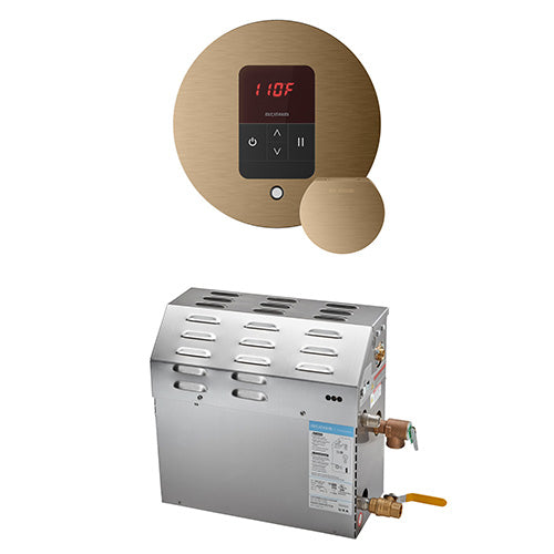 Mr. Steam 240V/ 1PH (Home Use) / Round / Brushed Bronze Mr. Steam MS iTempo 5kW Steam Generator Package