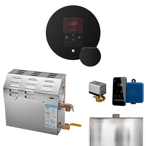 Mr. Steam 240V/ 1PH (Home Use) / Round / Matte Black Mr. Steam MSSUPER iTempo 15kW Steam Generator Package w/ Accessories