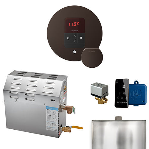 Mr. Steam 240V/ 1PH (Home Use) / Round / Oil Rubbed Bronze Mr. Steam MS iTempo 6kW Steam Generator Package w/ Accessories