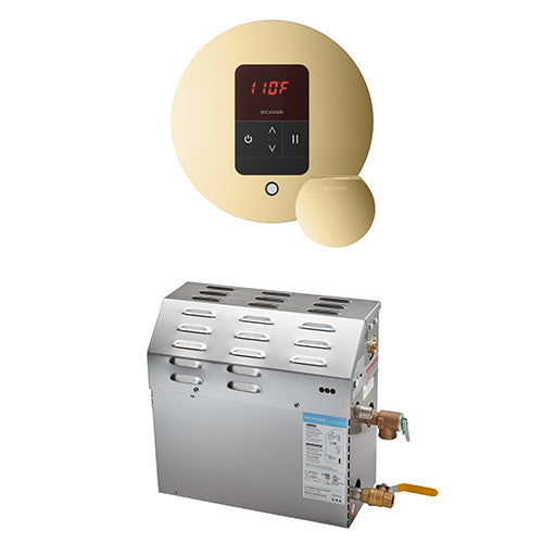 Mr. Steam 240V/ 1PH (Home Use) / Round / Polished Brass Mr. Steam MSSUPER iTempo 12kW Steam Generator Package