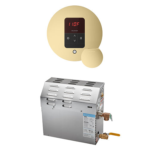 Mr. Steam 240V/ 1PH (Home Use) / Round / Satin Brass Mr. Steam MS iTempo 5kW Steam Generator Package