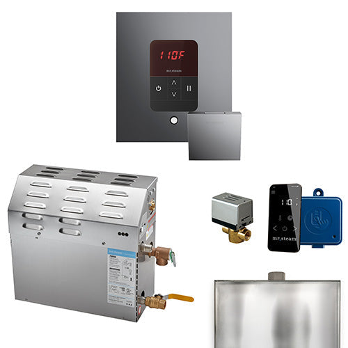 Mr. Steam 240V/ 1PH (Home Use) / Square / Brilliant Black Mr. Steam MS iTempo 6kW Steam Generator Package w/ Accessories