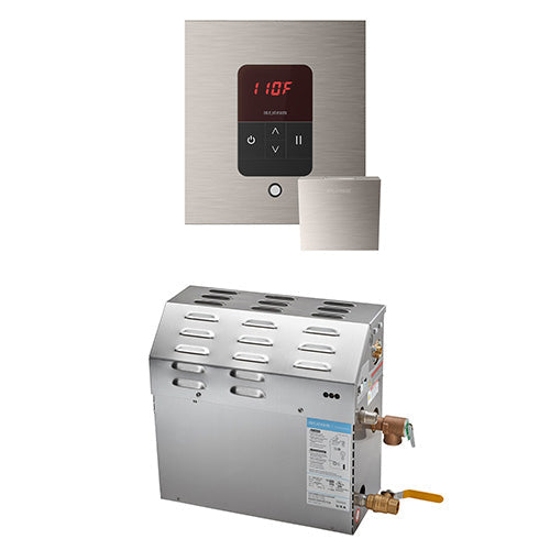 Mr. Steam 240V/ 1PH (Home Use) / Square / Brushed Nickel Mr. Steam MS iTempo 9kW Steam Generator Package