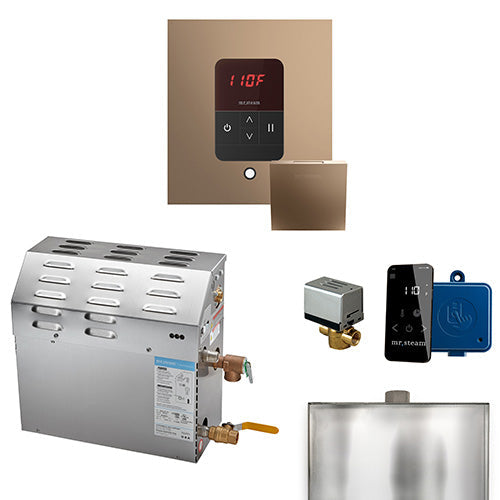 Mr. Steam 240V/ 1PH (Home Use) / Square / Nouveau Bronze Mr. Steam MSSUPER iTempo 12kW Steam Generator Package w/ Accessories