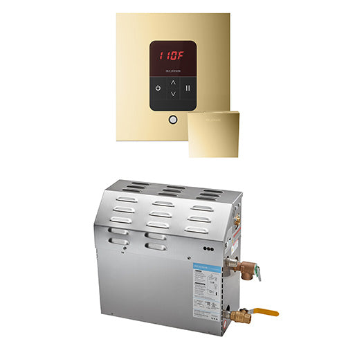 Mr. Steam 240V/ 1PH (Home Use) / Square / Polished Brass Mr. Steam MS iTempo 9kW Steam Generator Package