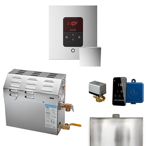 Mr. Steam 240V/ 1PH (Home Use) / Square / Polished Chrome Mr. Steam MS iTempo 9kW Steam Generator Package w/ Accessories