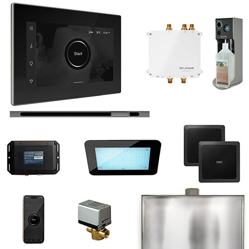 Mr. Steam Black Fascia / Brilliant Black Mr. Steam Bliss Linear Steam Control Package