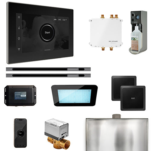 Mr. Steam Black Fascia / Brilliant Black Mr. Steam Bliss MAX Linear Steam Control Package