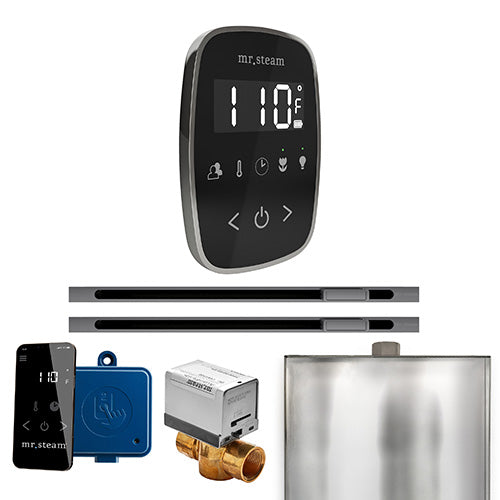Mr. Steam Black Fascia / Brilliant Black Mr.Steam ButlerFlex Max Linear Steam Shower Control Package