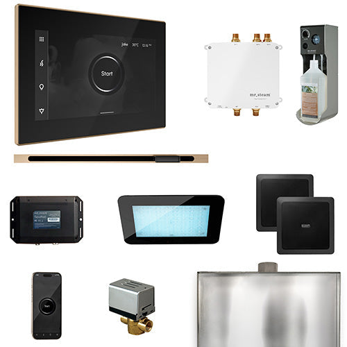 Mr. Steam Black Fascia / Brushed Bronze Mr. Steam Bliss Linear Steam Control Package