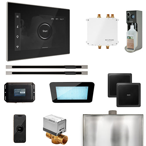 Mr. Steam Black Fascia / Brushed Nickel Mr. Steam Bliss MAX Linear Steam Control Package