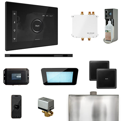 Mr. Steam Black Fascia / Matte Black Mr. Steam Bliss Linear Steam Control Package