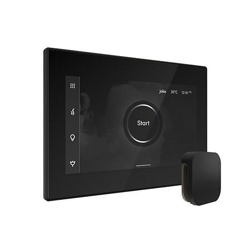 Mr. Steam Black Fascia / Matte Black Mr. Steam iSteamX Steam Shower Control and Aroma Glass SteamHead