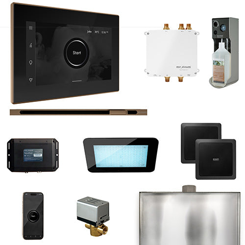 Mr. Steam Black Fascia / Nouveau Bronze Mr. Steam Bliss Linear Steam Control Package