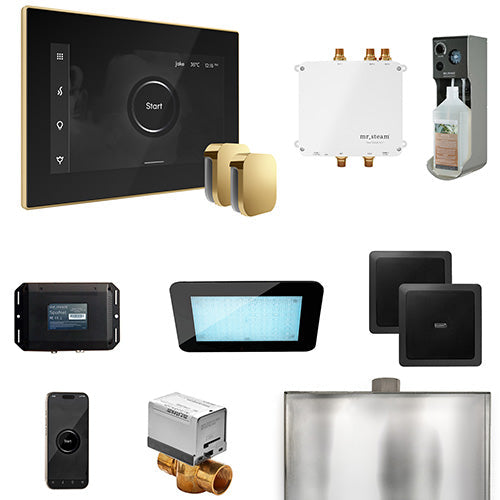 Mr. Steam Black Fascia / Polished Brass Mr. Steam Bliss MAX Steam Control Package