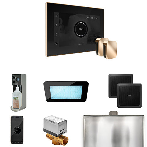 Mr. Steam Black Fascia / Polished Gold Mr. Steam XDream Max Control Package