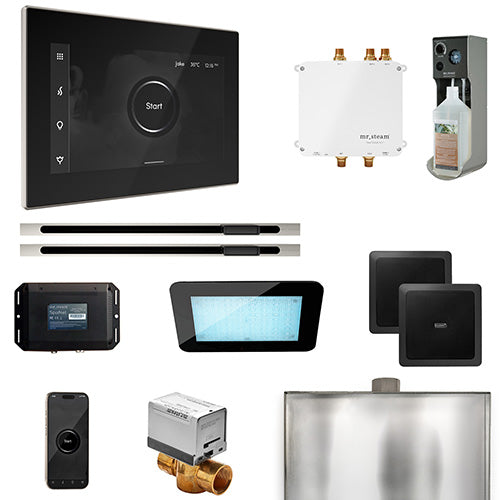 Mr. Steam Black Fascia / Polished Nickel Mr. Steam Bliss MAX Linear Steam Control Package