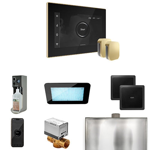 Mr. Steam Black Fascia / Satin Brass Mr. Steam XDream Max Control Package