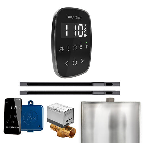 Mr. Steam Black Fascia / Satin Steel Mr.Steam ButlerFlex Max Linear Steam Shower Control Package