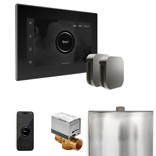 Mr. Steam Black Fascia / Satin Steel Mr. Steam XButler Max Control Package