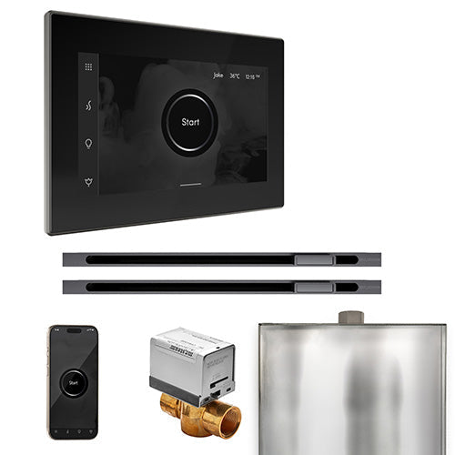 Mr. Steam Black Fascia / Satin Steel Mr. Steam XButler Max Linear Control Package