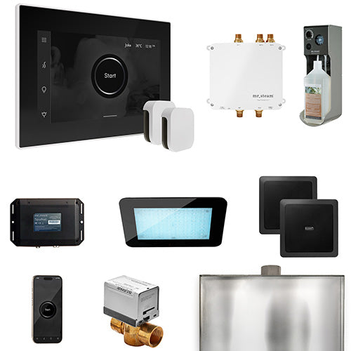 Mr. Steam Black Fascia / White Mr. Steam Bliss MAX Steam Control Package