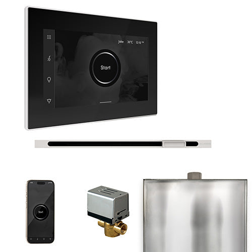 Mr. Steam Black Fascia / White Mr. Steam XButler Linear Control Package