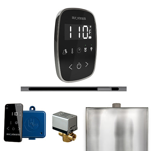 Mr. Steam Brilliant Black / Black Fascia Mr.Steam ButlerFlex Linear Steam Shower Control Package