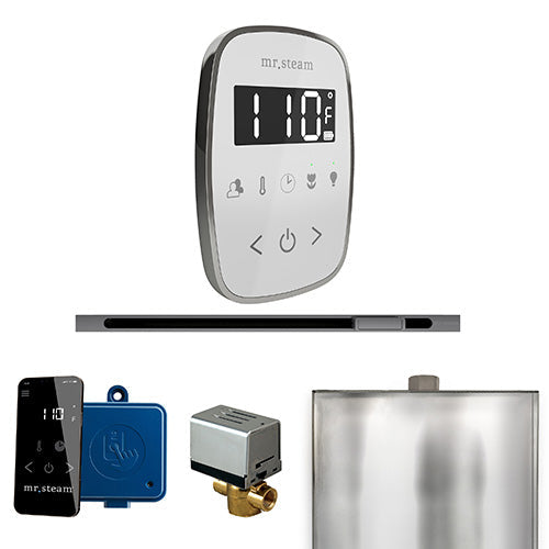 Mr. Steam Brilliant Black / White Fascia Mr.Steam ButlerFlex Linear Steam Shower Control Package