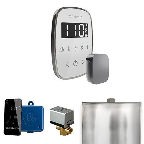 Mr. Steam Brilliant Black / White Fascia Mr.Steam ButlerFlex Steam Shower Control Package