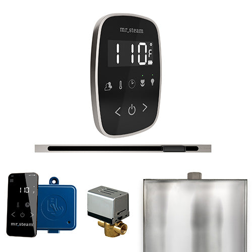 Mr. Steam Brushed Nickel / Black Fascia Mr.Steam ButlerFlex Linear Steam Shower Control Package
