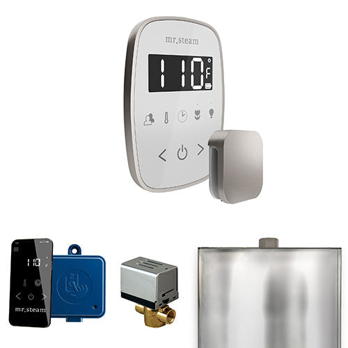 Mr. Steam Brushed Nickel / White Fascia Mr.Steam ButlerFlex Steam Shower Control Package
