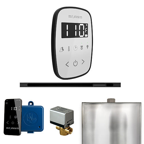 Mr. Steam Matte Black / White Fascia Mr.Steam ButlerFlex Linear Steam Shower Control Package