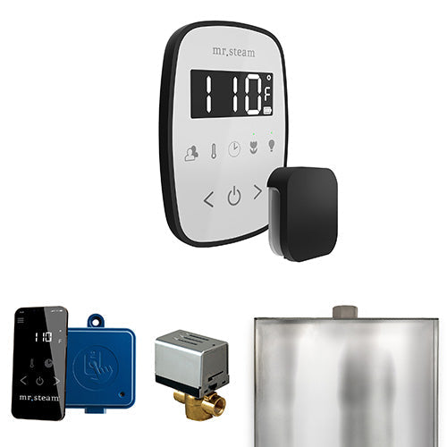 Mr. Steam Matte Black / White Fascia Mr.Steam ButlerFlex Steam Shower Control Package