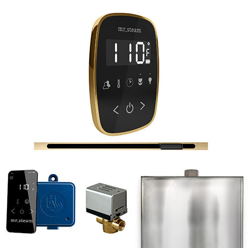 Mr. Steam Polished Brass / Black Fascia Mr.Steam ButlerFlex Linear Steam Shower Control Package