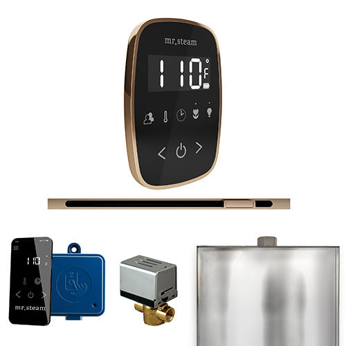 Mr. Steam Polished Gold / Black Fascia Mr.Steam ButlerFlex Linear Steam Shower Control Package